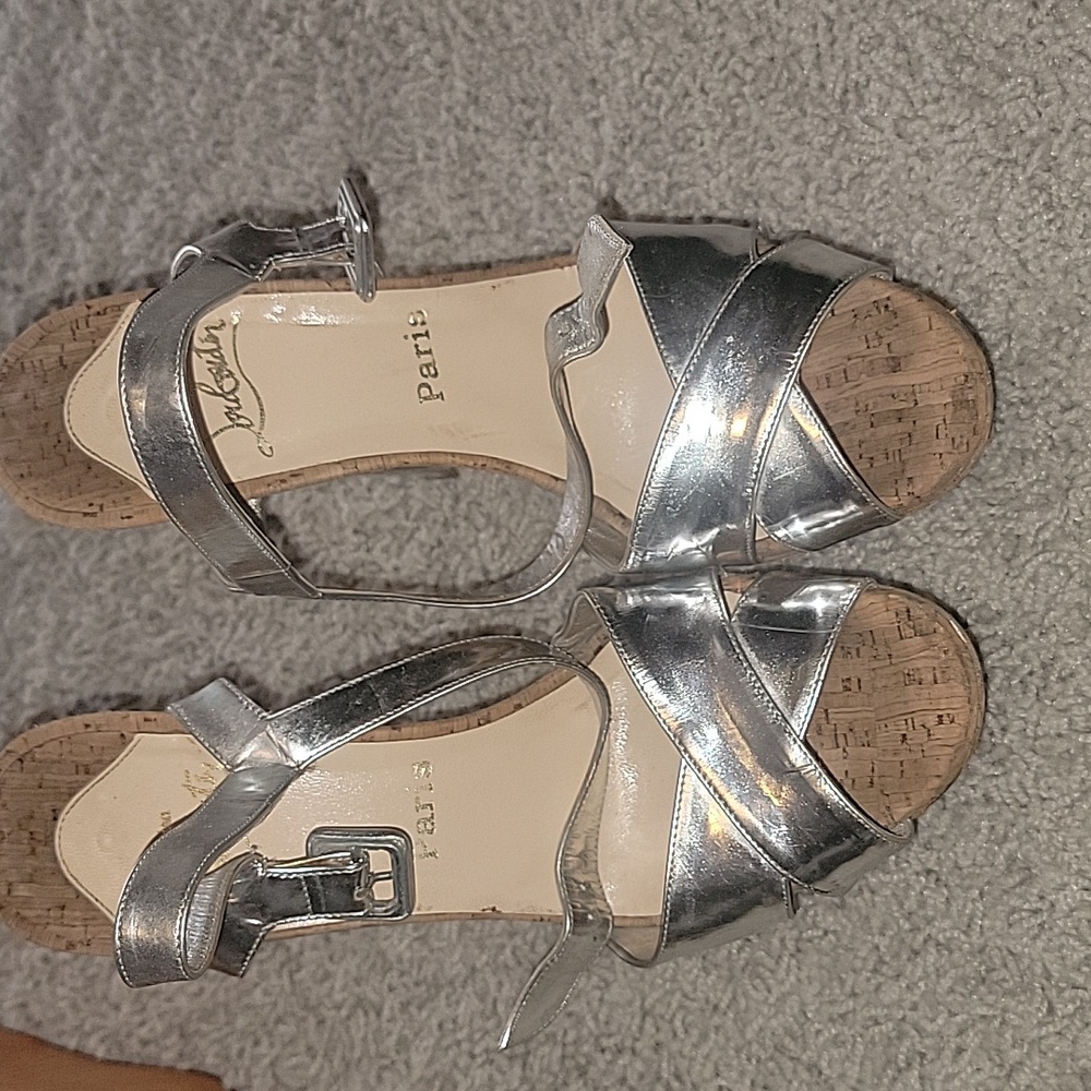 Christian Louboutin CORK HEELS size 8 5